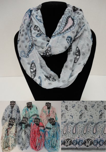 Light Weight Infinity SCARF [Paisley Pastel]